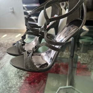 Carlos Santana Metallic Strappy Heels